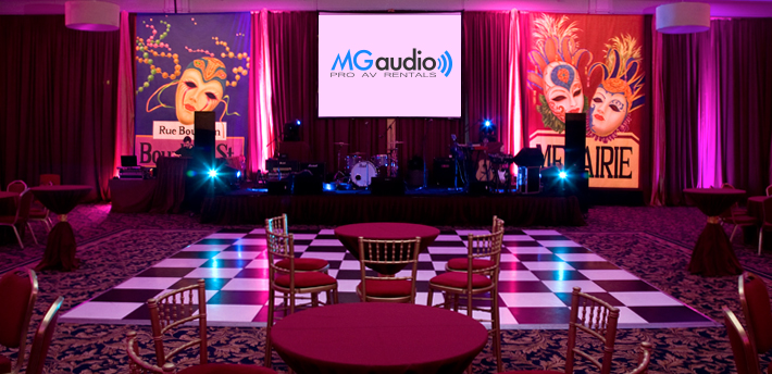 Corporate stage backdrops and set design hire
